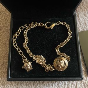 SOLD Authentic Versace gold coin bracelet